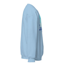 Load image into Gallery viewer, Light Blue Mary on a Donkey crewneck sweatshirt, right view