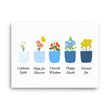 Load image into Gallery viewer, Glorious Mysteries Virtue Pots - canvas