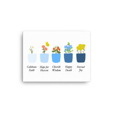Load image into Gallery viewer, Glorious Mysteries Virtue Pots - canvas
