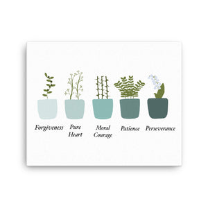 Sorrowful Mysteries Virtue Pots - canvas
