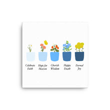 Load image into Gallery viewer, Glorious Mysteries Virtue Pots - canvas
